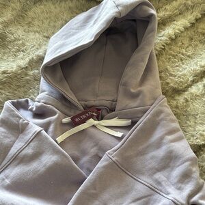 Adore Me Cropped Lilac Hoodie